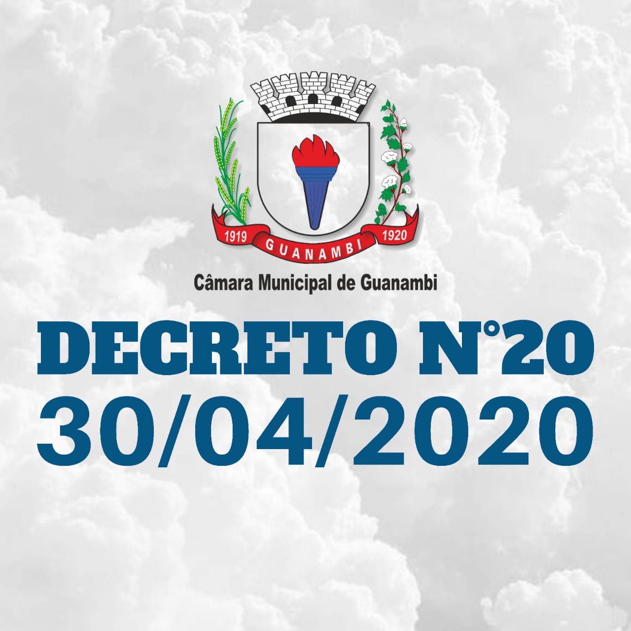 A CÂMARA MUNICIPAL DE GUANAMBI RETOMA AS ATIVIDADES INTERNAS NESTA SEGUNDA-FEIRA, 04 DE ABRIL DE 2020.