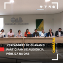 VEREADORES DE GUANAMBI PARTICIPAM DE AUDIÊNCIA PÚBLICA NA OAB